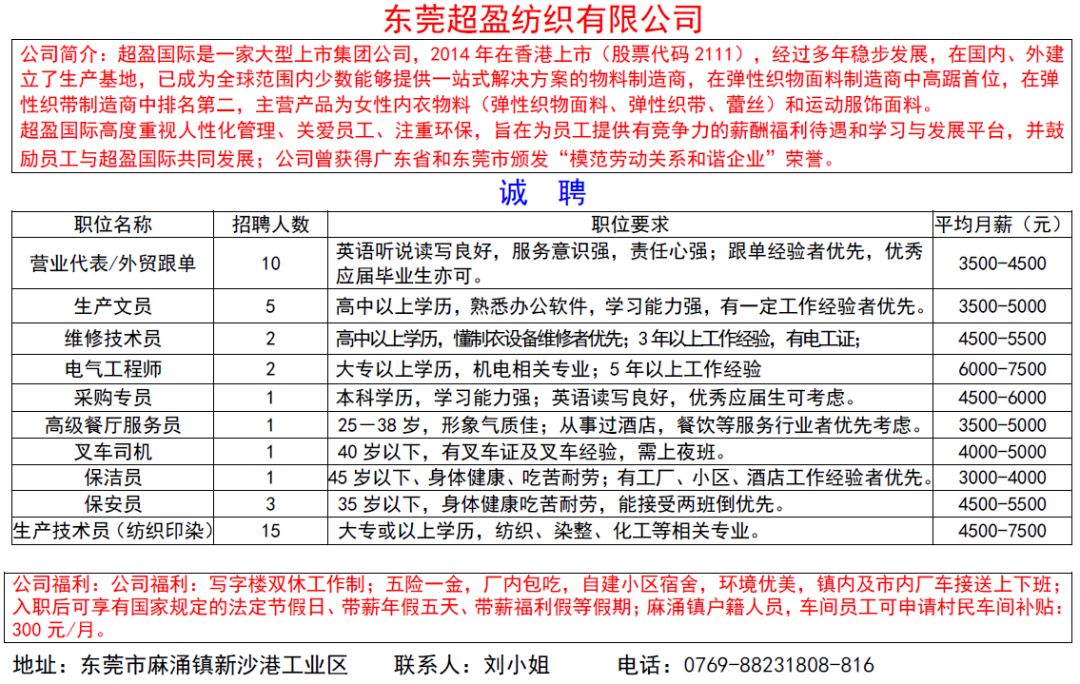 东莞市道窖镇最新职位招聘大放送，小红书推荐，不容错失的就业机会！
